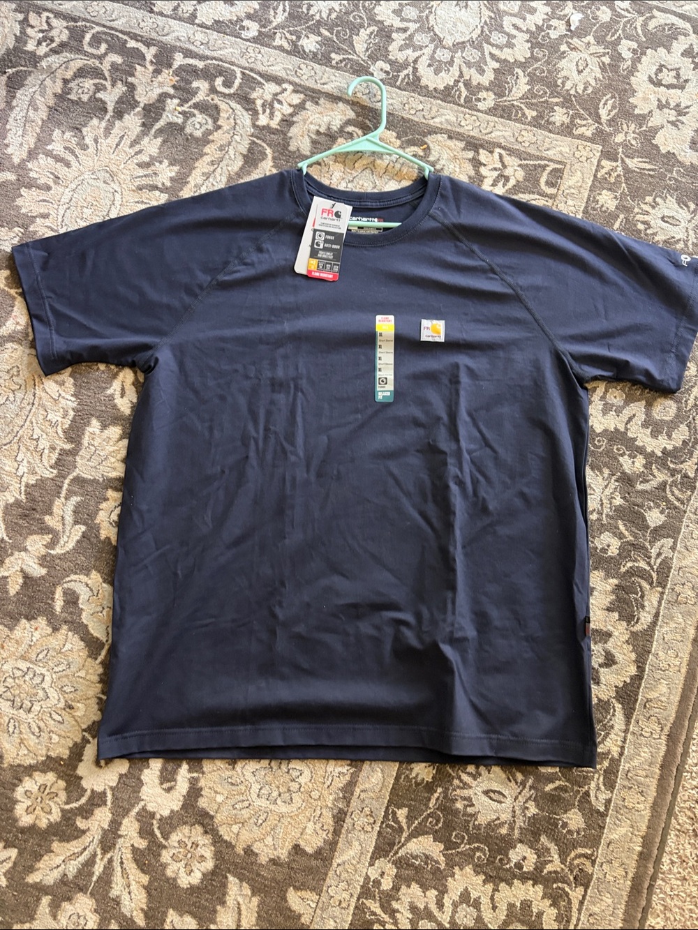 Carhartt Men Navy Short-Sleeve Flame Resistant  work shirt